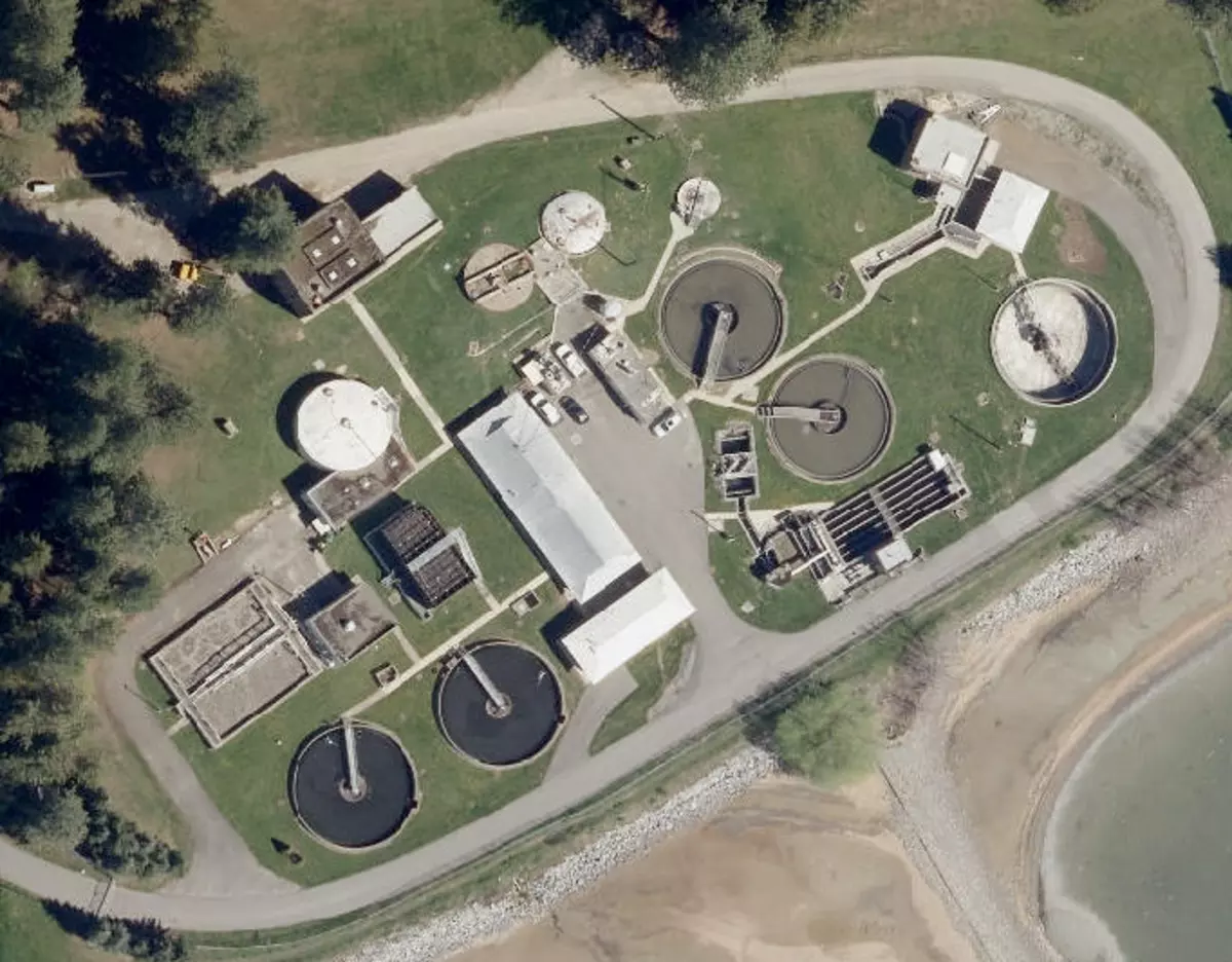 Aerial of Wastewater Treatment Plant